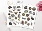 Preview: Vintage Steampunk Sticker Set